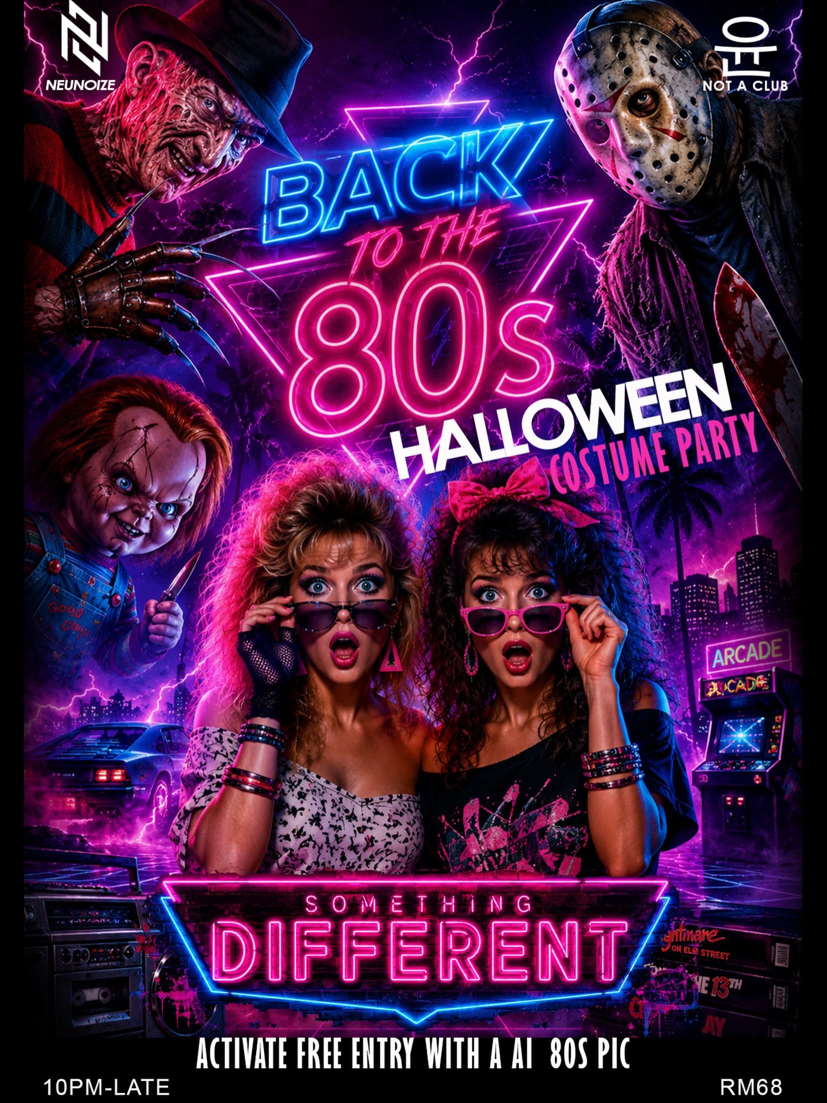 1980s-90s Themed Halloween flyer