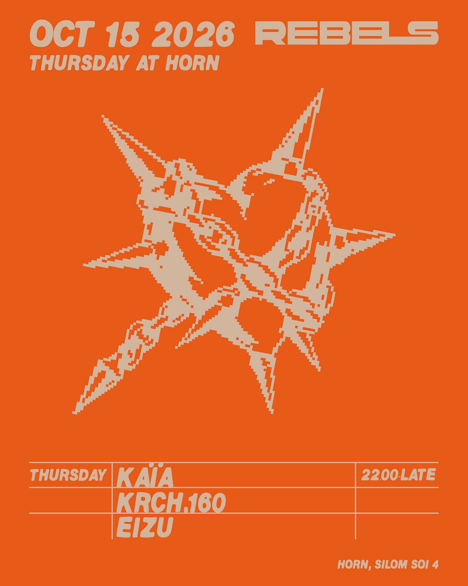 REBELS with Krch.160 / kaรฏa / Eizu flyer