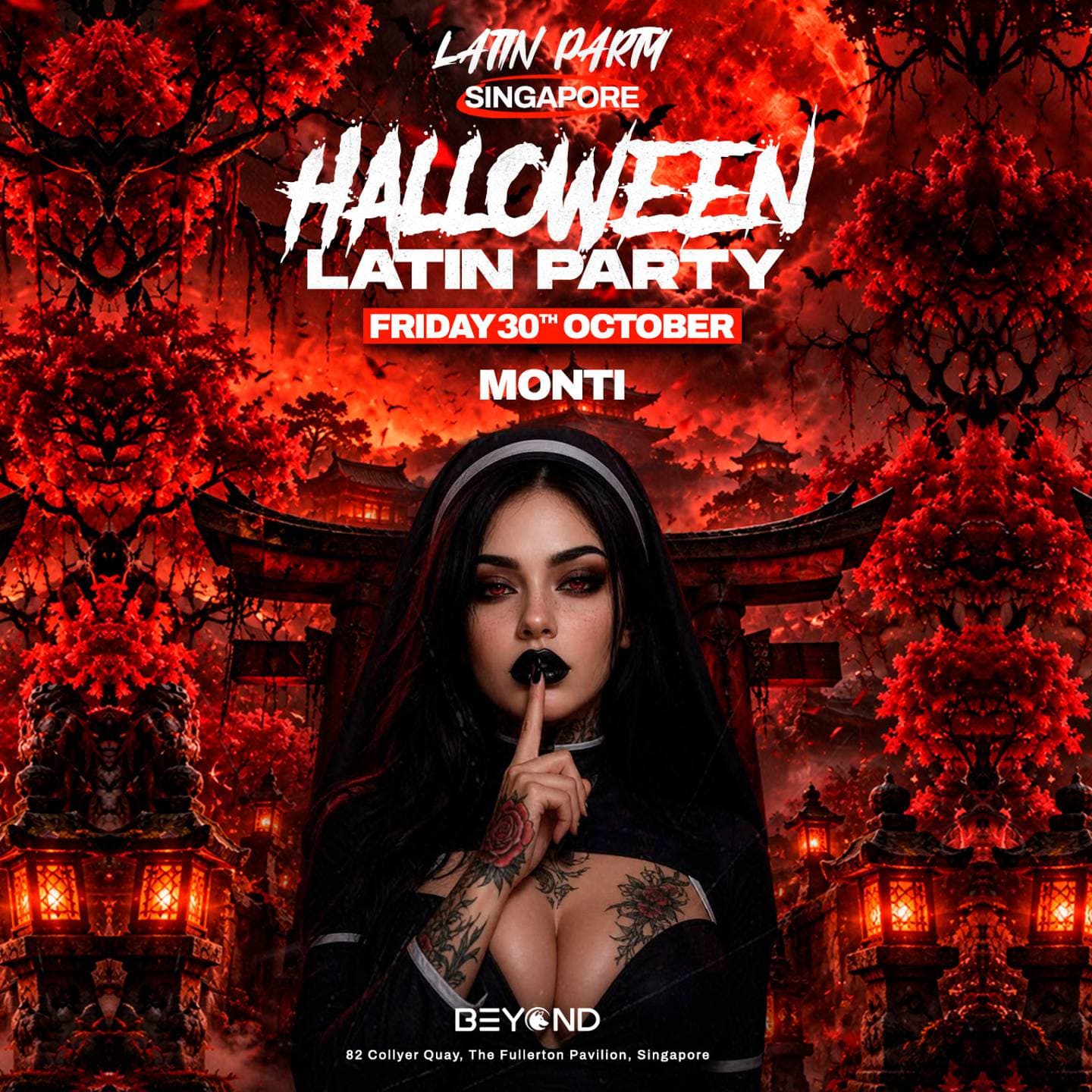 Halloween Latin Party flyer