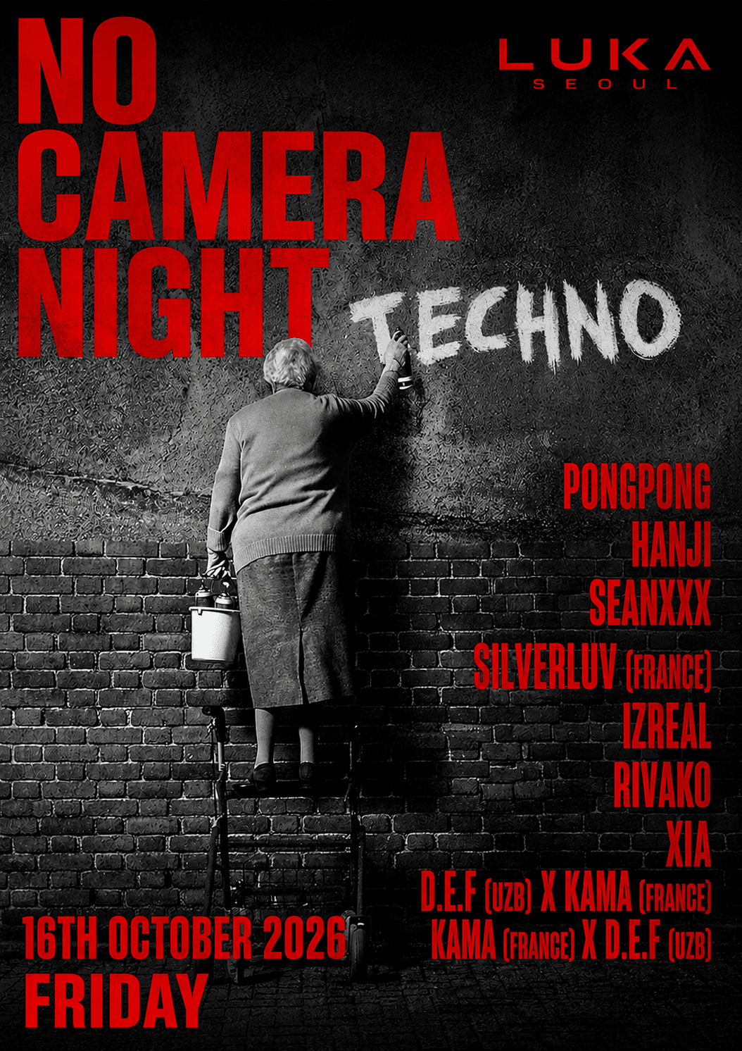 NO CAMERA NIGHT flyer