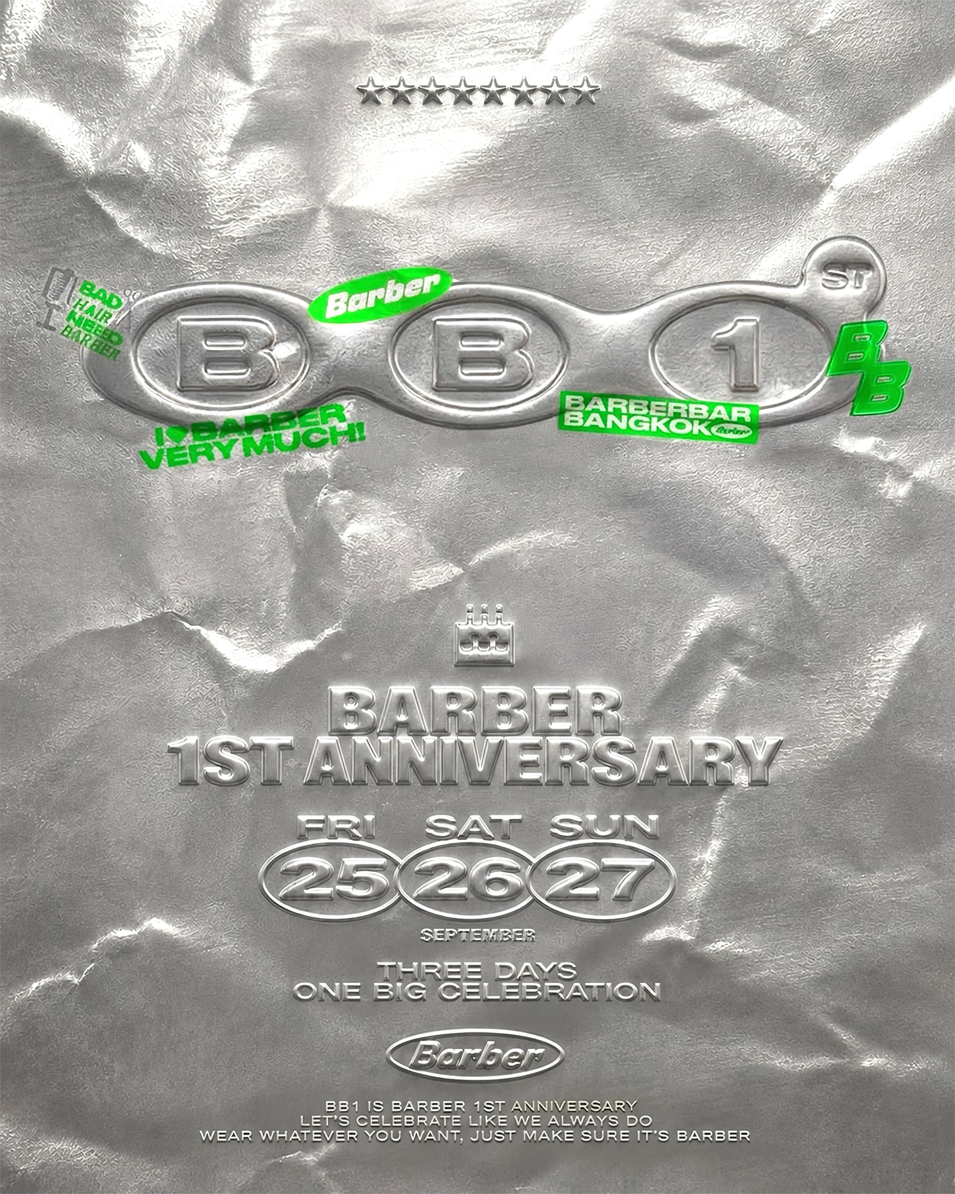 BB1 — BARBER 1ST ANNIVERSARY PARTY flyer