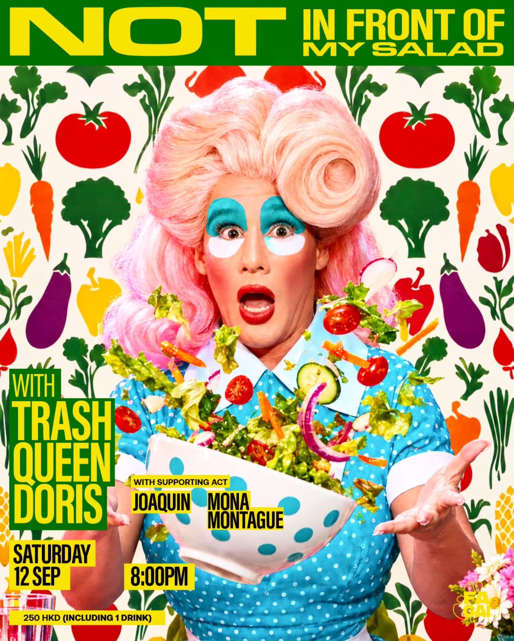 NOT in front of my salad with Trash Queen Doris flyer
