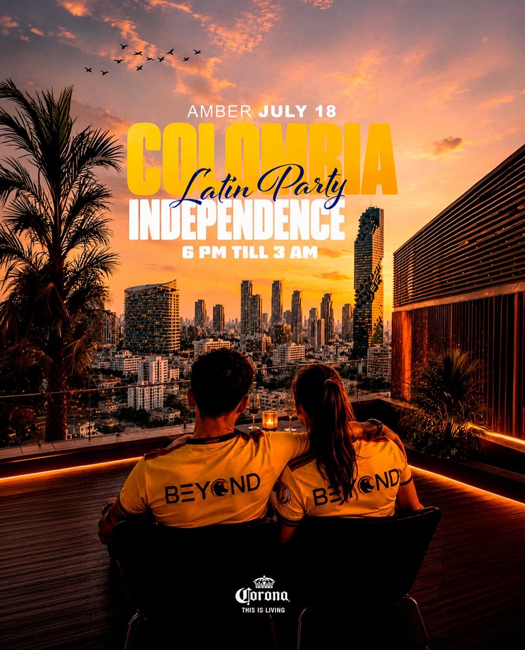 BANGKOK ROOFTOP PARTY - Colombia Independence Day flyer