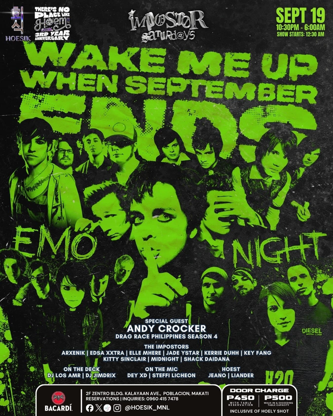 WAKE ME UP WHEN SEPTEMBER ENDS: EMO NIGHT flyer
