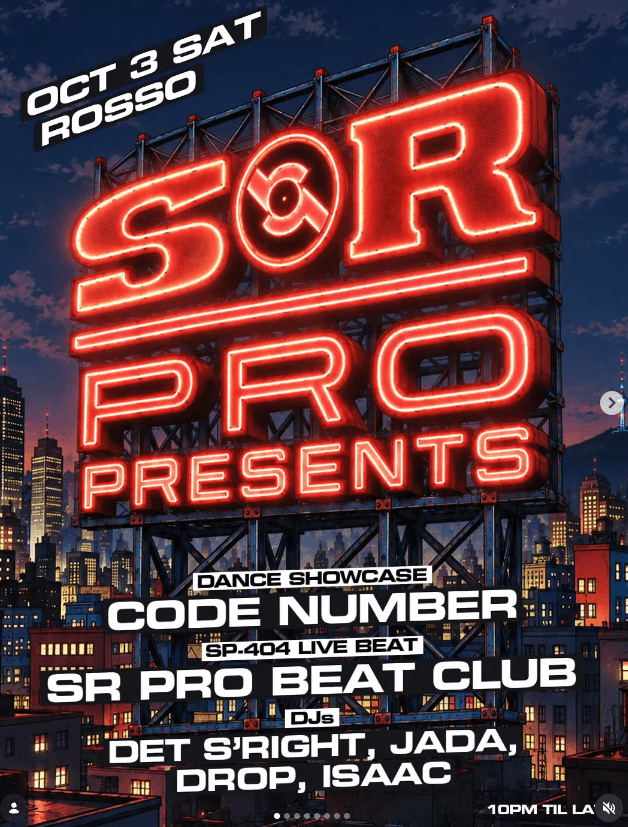 SR PRO Presents flyer