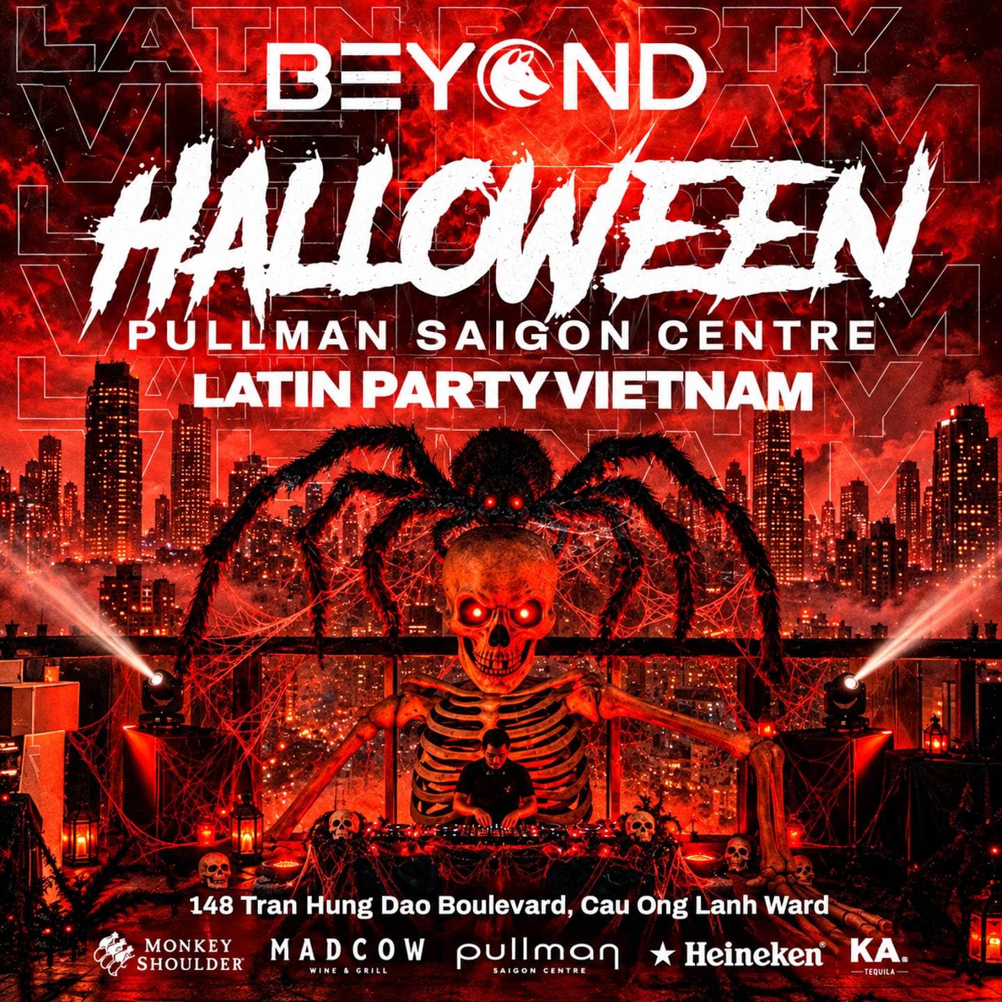 Halloween Latin Party flyer