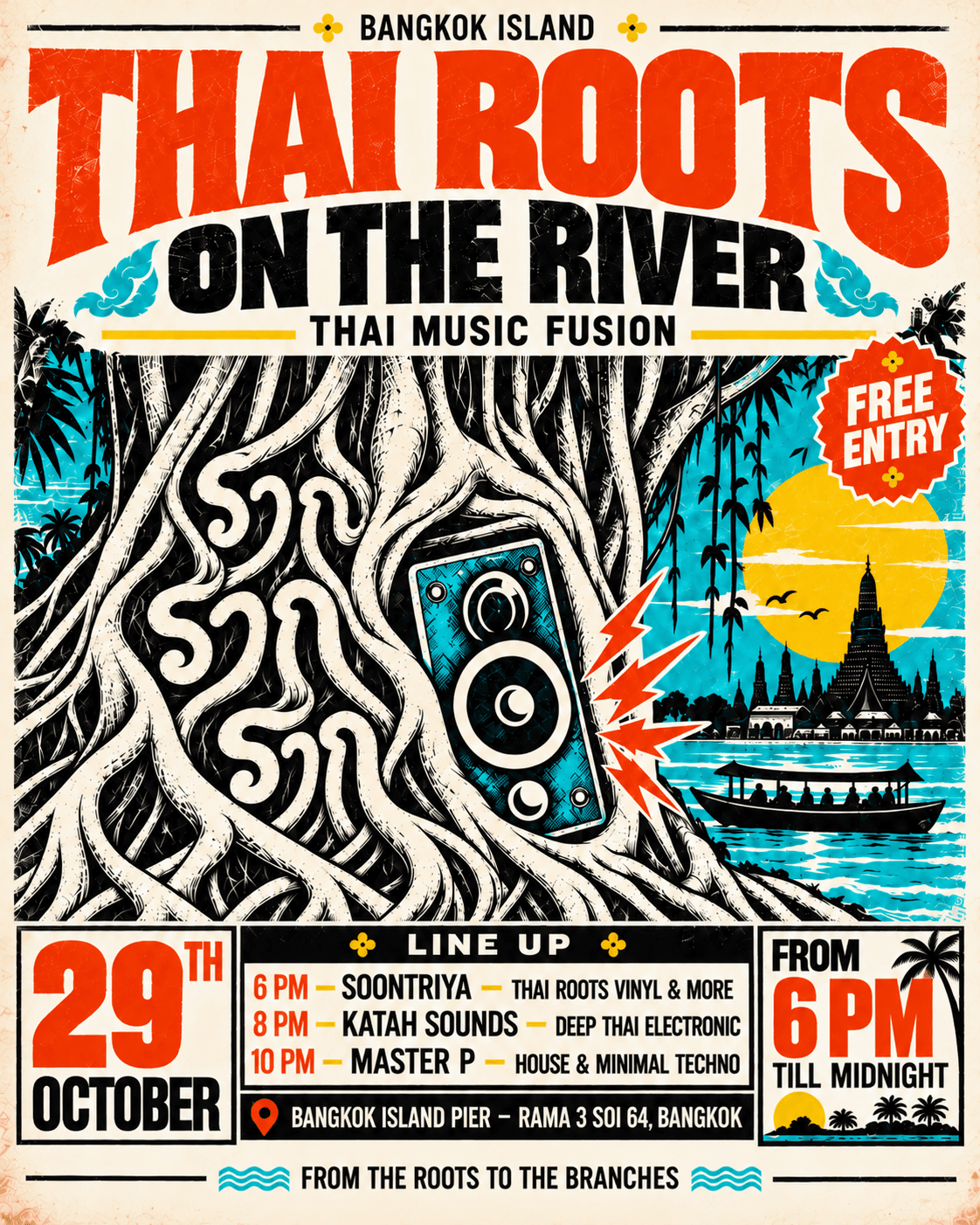 THAI ROOTS ON THE RIVER flyer
