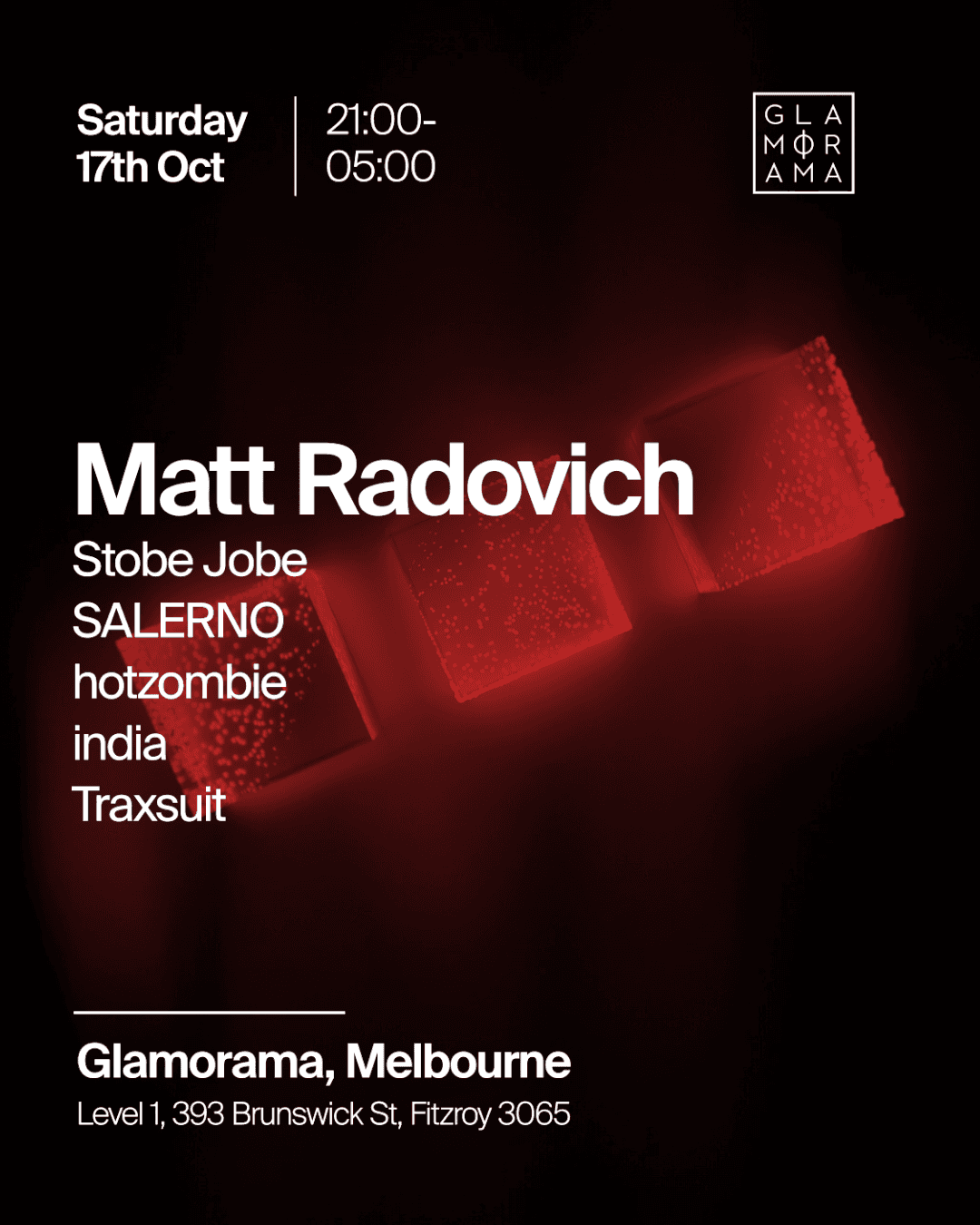 Matt Radovich at Glamorama Saturdays flyer