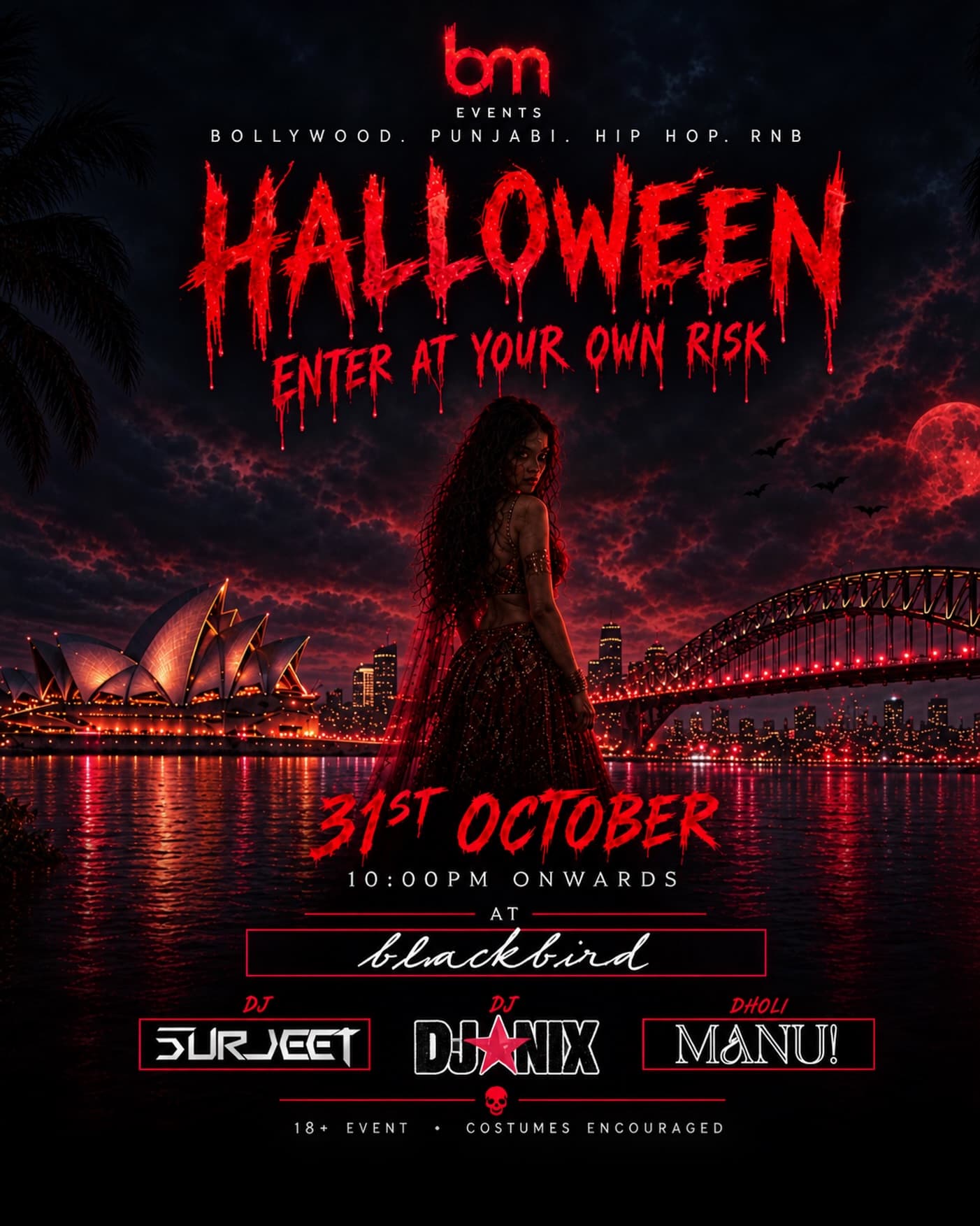 Halloween Party at Blackbird Cafe flyer