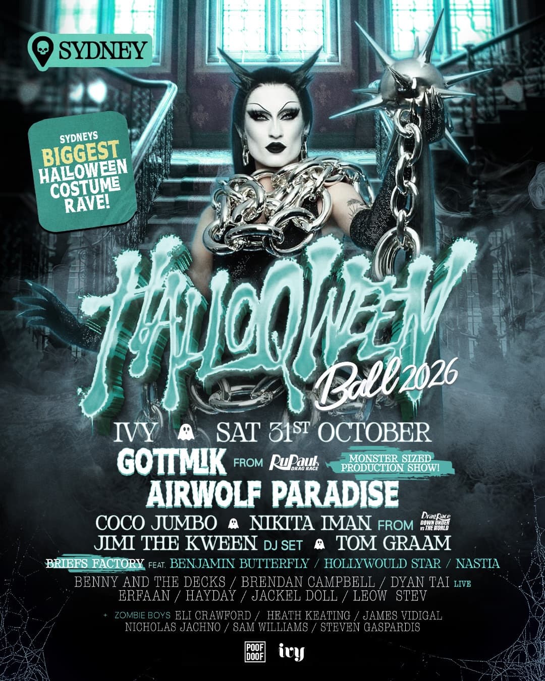POOF DOOF Halloqween Ball - SYDNEY flyer