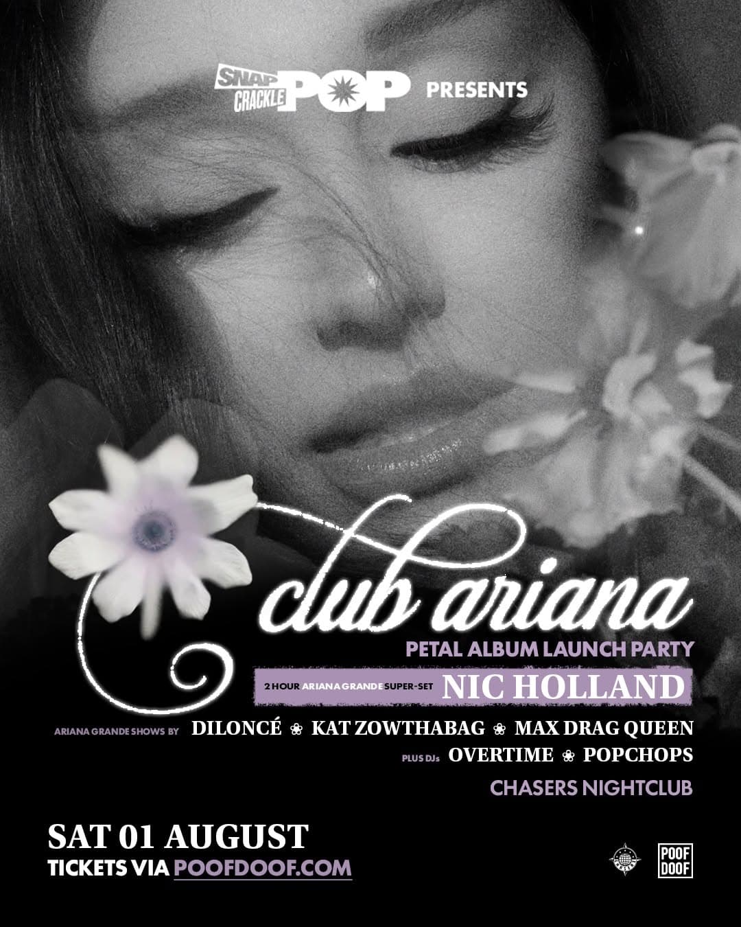 Club Ariana Petal album launch party flyer
