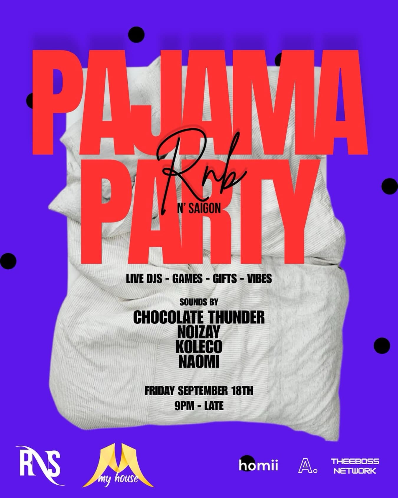 R&B PAJAMA PARTY flyer