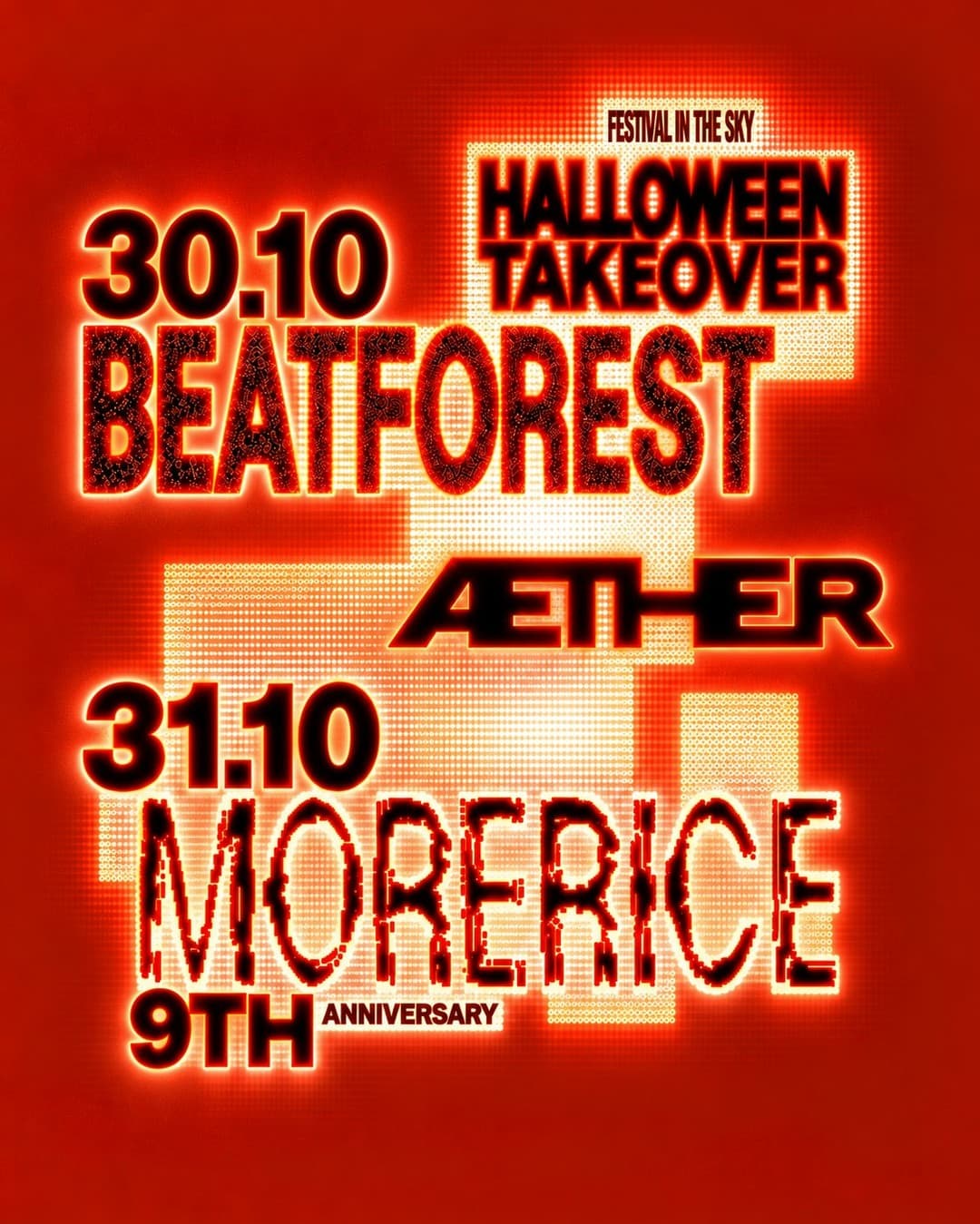AETHER Halloween Takeover flyer