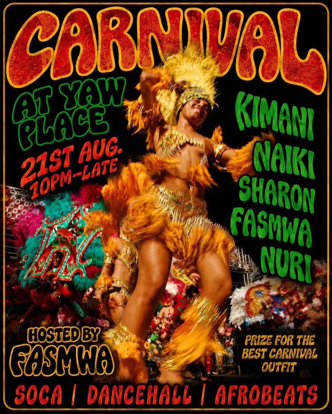 Notting Hill Carnival at Yaw Place flyer